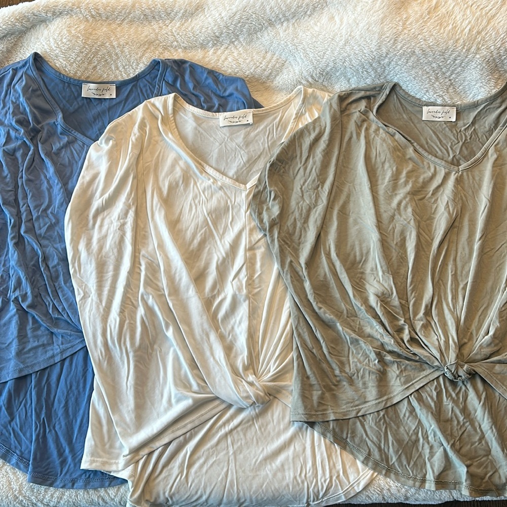 3 Lavender field twist front tops